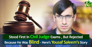 Yousaf Saleem Pakistan’s First Blind Judge